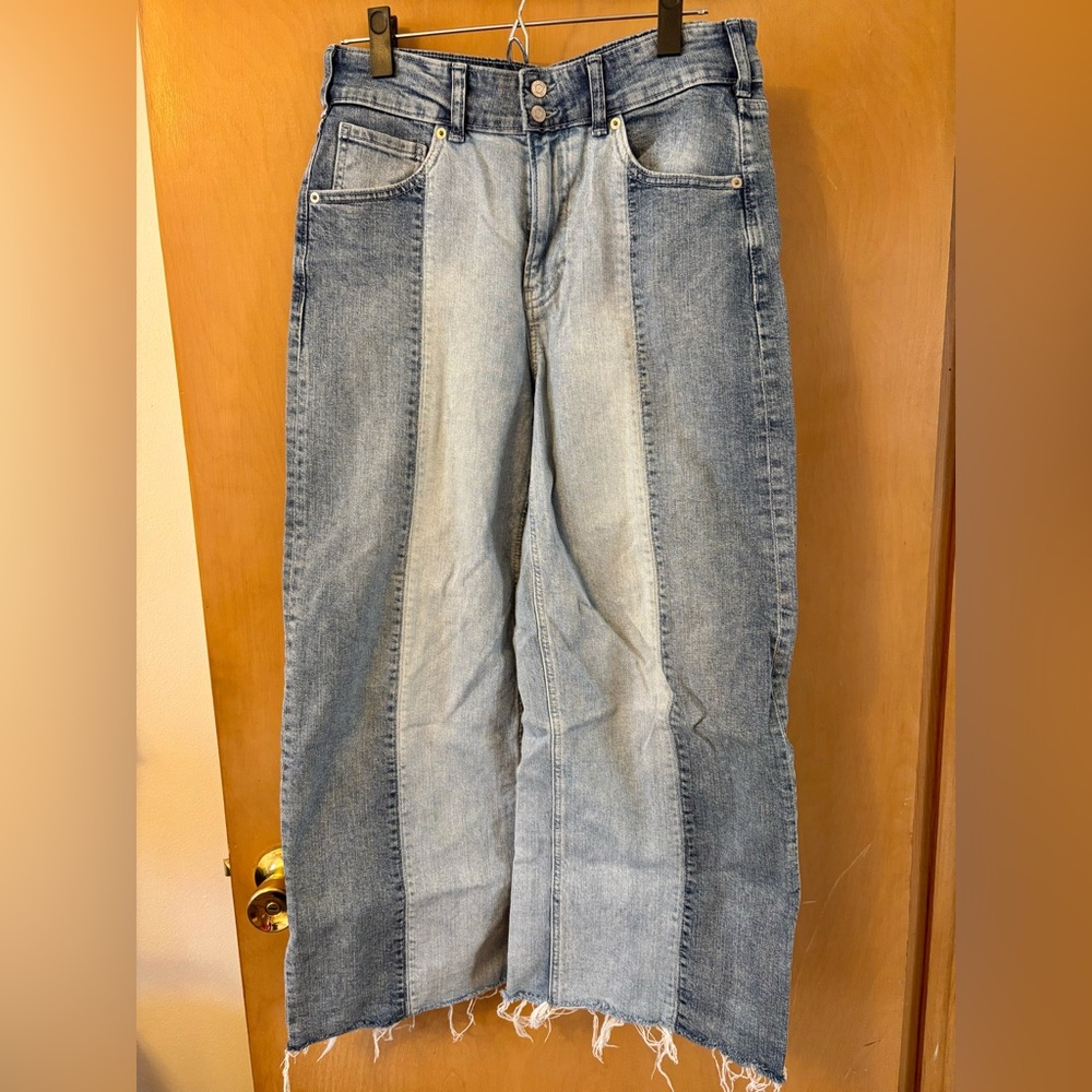 Gap High Rise Stride Wide Leg Two-Tone Light Blue Women’s Jeans